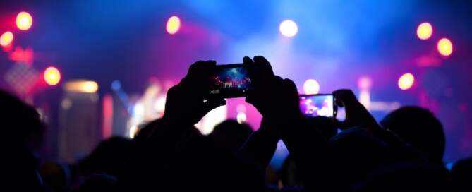 Cell phone at concert, photo